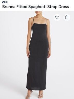 Gilli Slim Spaghetti-Strap Maxi Dress - Black